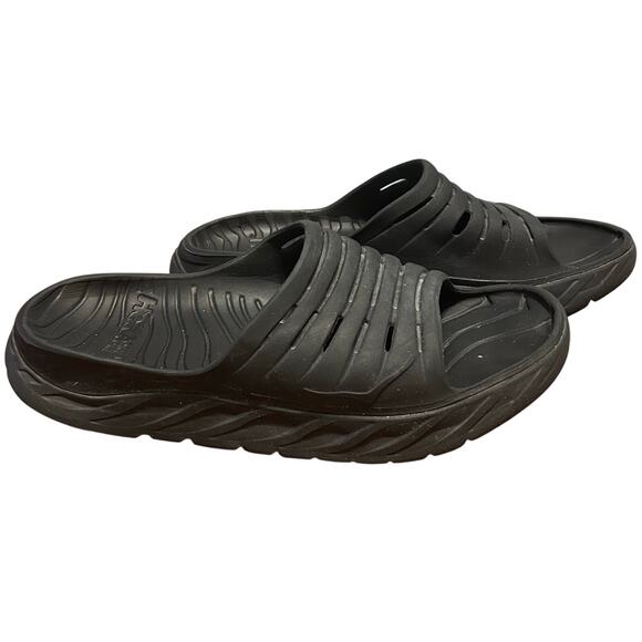 Hoka Ora Recovery Slide Slip On Sandals Black mens size 12 - Picture 1 of 3